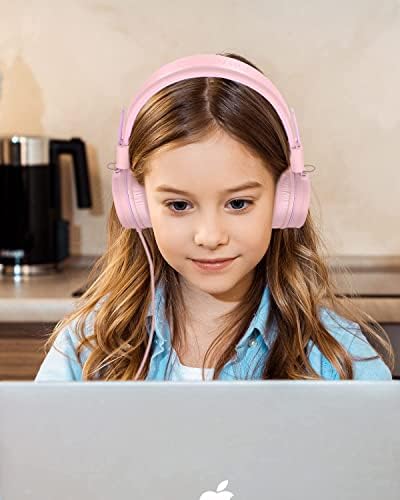 NİVAVA Çocuk Kulaklıkları, Ayarlanabilir Kafa Bandı olan Çocuklar için K8 Kablolu Kulaklıklar, Okul için 3,5 MM Jak, Kız