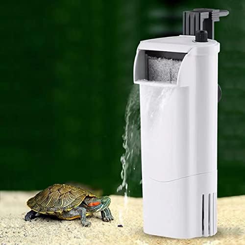EmmaWu Kaplumbağa tank filtresi Ayarlanabilir Kaplumbağa Sürüngen balık tank filtresi (Beyaz) (Filtre)