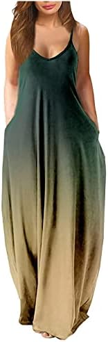 FQZWONG Yaz Elbiseler Kadınlar için 2023 Zarif Moda Parti Kulübü Uzun Güneş Elbiseler Vintage Maxi Seksi Plaj Tatil Beldesi