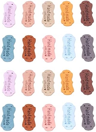 Shanrya Deri Etiketler, Çok Renkli Dayanıklılık Polyester Deri Etiket Hediye için Takı için Örgü Kart için