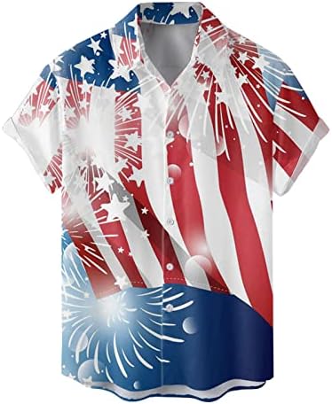 Yaz Erkek T Shirt Erkek Bahar ve Yaz Bağımsızlık Günü Kutlama Casual Vintage Sıkıntılı Kısmi 70 s