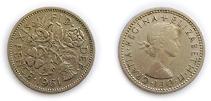 Koleksiyoncular için Madeni Paralar-Dolaşımdaki İngiliz 1961 Sixpence / Six Pence 6p Coin / Büyük Britanya