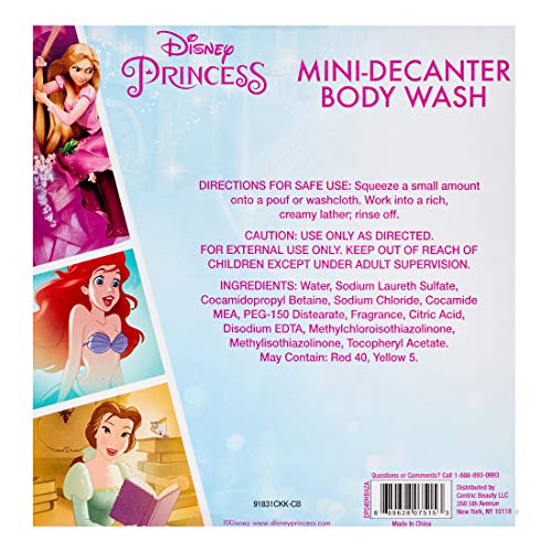 Disney Prenses 2 Parça Mini Sürahi Vücut Yıkama Seti Ariel ve Yasemin Şişeleri Noel Çorap Doldurma Hediye Seti
