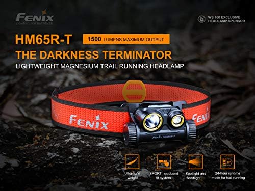 Fenix HM65R-T 1500 Lümen çift ışın USB-C şarj edilebilir kafa lambası, Hafif Trail Koşu için Yedek ARB-L18 ve LumenTac Organizatör