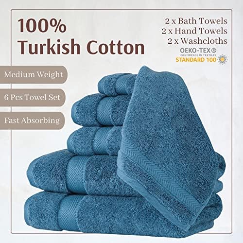 TEXTİLOM 100 % Türk Pamuk 6 Adet banyo havlusu takımı, Lüks banyo havluları Banyo, Yumuşak ve Emici Banyo Havlusu Takımı