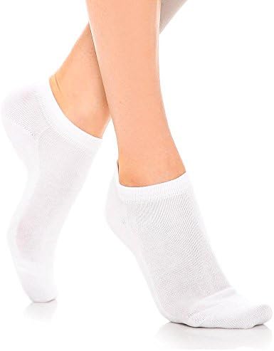 12 Pairs Bayan Ayak Bileği Çorap Düşük Kesim Fit Ekip Boyutu 6-8 Spor Beyaz Footies