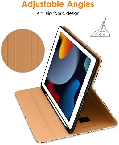 DTTO iPad 9th / 8th / 7th Nesil 10.2 İnç Kılıf 2021/2020/2019, Premium Deri İş Folio Standı Kapak ile 1 Paket HD Temizle