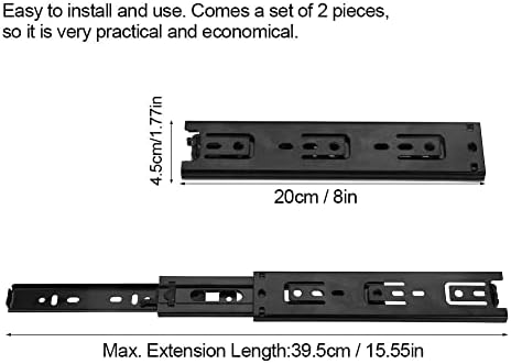 2 adet Mini Kısa çekmece kızakları Mobilya Kılavuz Rayı Tam Uzatma Mutfak Dolabı Donanım 8in- (Uzunluk: 8 inç)