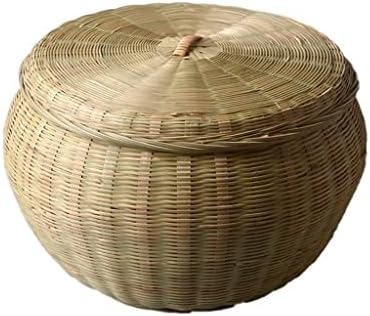 N / A Dokuma Bambu Sepet Yumurta Depolama Sepeti El Yapımı Ürün Sepeti Mutfak Malzemeleri Sepeti (Renk: A, Boyut