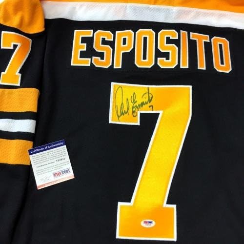 Phil Esposito İmzalı Boston Bruins Ccm Vintage Forması Psa / dna Coa Y58625-İmzalı NHL Formaları