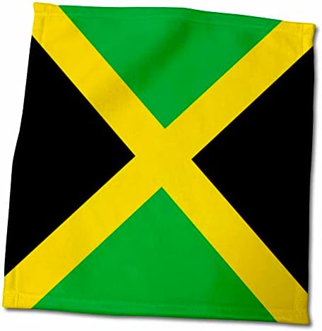 Jamaika Meydanı'nın 3dRose Bayrağı-Karayipler Jamaika Yeşili Sarı ile Siyah. - Havlular (twl-158342-2)