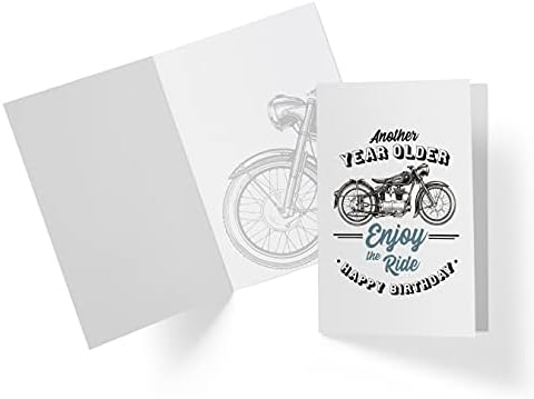 Erkekler Kadınlar için Motosiklet Doğum Günü Kartı, Büyük 5. 5x8. 5 Motosiklet Mutlu Doğum Günü Kartı Baba Anne Kardeş Kardeş