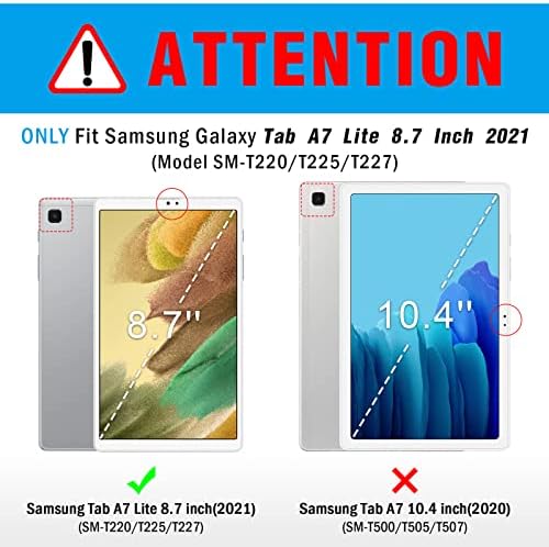 KENOBEE Kılıf Samsung Galaxy Tab için A7 Lite 8.7 İnç (SM-T225 / T220) 2021 Tablet, ince Hafif Standı Akıllı Kılıf Sert Kabuk