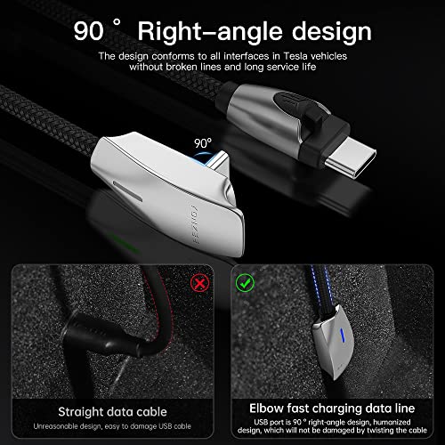 YONZEE USB kablosu Tesla Modeli Y / 3/X / S Araba Şarjı PD Hızlı Şarj telefon USB Kablosu, Duvar Konektörü Tarzı 60W USB