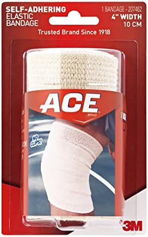 ACE 4 inç Kendinden Yapışan Elastik Bandaj, Klipssiz, Bej, Bacak, Omuz ve Daha Fazlası için Harika, 1 Adet