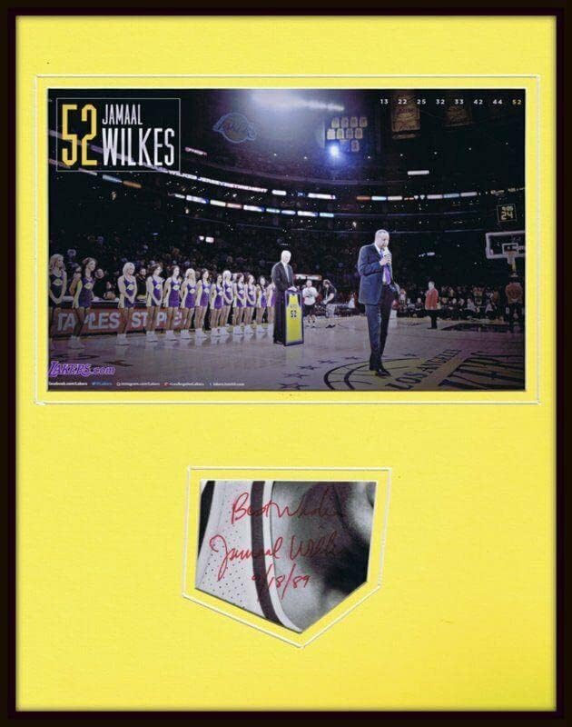 Jamaal Wilkes İmzalı Çerçeveli 11x14 Fotoğraf Ekranı JSA LA Lakers - İmzalı NBA Fotoğrafları