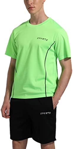 TiaoBug erkek Kısa Setleri 2 Parça Kıyafet Kısa Kollu tişört ve Spor Şort Yaz eşofman takımı Spor Salonu Egzersiz Kıyafetleri