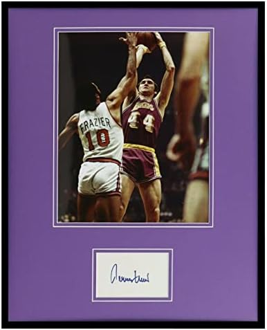 Jerry West İmzalı Çerçeveli 16x20 Fotoğraf Ekranı JSA Lakers - İmzalı NBA Fotoğrafları