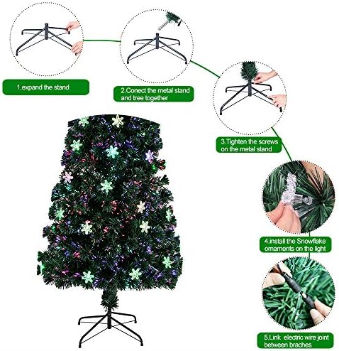 YIMODA 7FT Fiber Optik Noel Ağacı, Yapay Noel Çam Ağacı (290 Şube) noel Partisi Süslemeleri için Ev, ofis, Tatil Dekorasyon