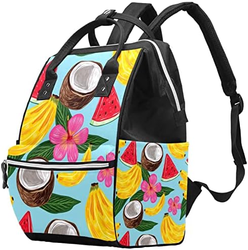 Tropikal Meyve Desen Sırt Çantası Bebek Bezi Çantası Kadınlar için, Seyahat Çantası laptop çantaları Erkekler için Sırt Çantası