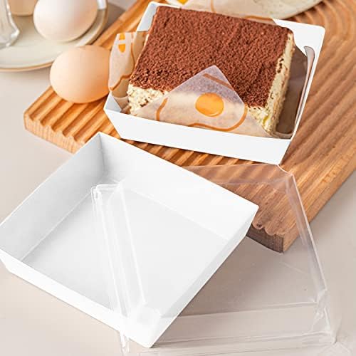 Mini Kek Kutusu, 50 Adet 4.5 İnç Şeffaf Plastik Mini Kek Kutusu Muffin Kutusu Kurabiye Kubbe Kutusu Mooncake Kutusu Küçük