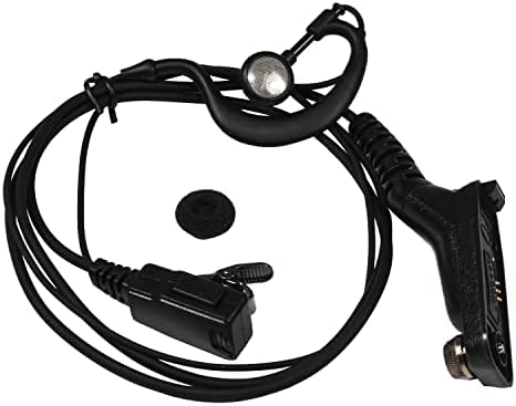 HQRP 2-Pack G Şekli Kulaklık Kulaklık PTT Mikrofon ile Uyumlu Motorola XPR6300, XPR6350, XPR6380, XPR6500 + HQRP Güneş Ölçer
