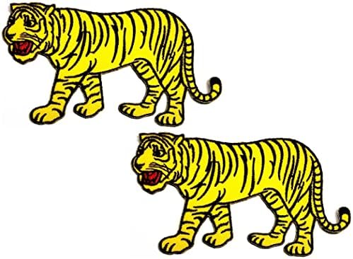 Kleenplus 2 adet. Kaplan Yamalar Sticker Güzel Bengal Kaplanı Karikatür Nakış Demir On Kumaş Aplike DIY Dikiş El Sanatları