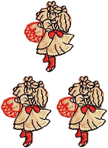 Kleenplus 3 adet. Mini Turuncu Prenses Çiçek almak için Yürümek Karikatür Demir on Yamalar Faaliyetleri İşlemeli Logo Giydirin