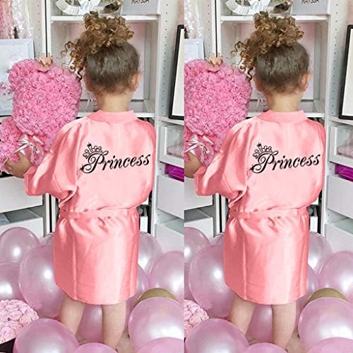 XBKPLO 4t Kızlar Kıyafetler Kimono Katı Pijama Pijama Yürümeye Başlayan Elbiseler Kız Bebek Saten Saten Çiçek Kız Elbiseler