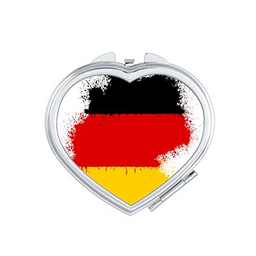Almanya ulusal bayrak harita desen ayna seyahat büyütme taşınabilir el cep makyaj