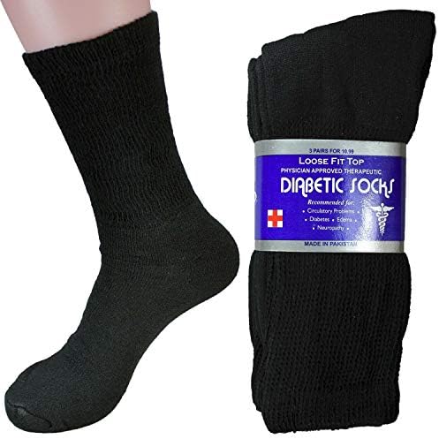 3 Çift Erkek dolaşım diyabetik mürettebat buzağı çorap sağlık pamuk 10-13 siyah