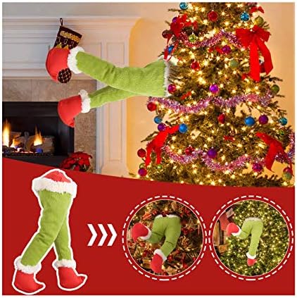 Aqxkit Memeishop Noel Hırsız Çaldı Noel Poz-mümkün Peluş Bacaklar için Noel Süslemeleri Dolması Bacaklar Oyuncak Bebek için