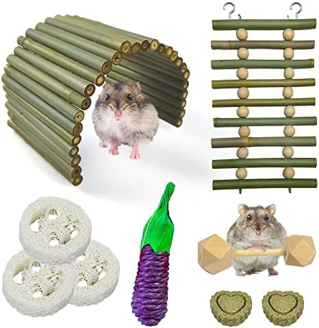 Hamster Kobay Çiğnemek Oyuncaklar, Hamster Sıçan Gerbil Fareler Oyuncaklar Tırmanma Merdiveni ve Hideout, Hamster Egzersiz