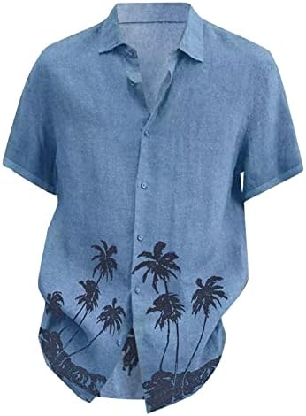 DuDubaby erkek Casual Yaka Plaj Tatil Giyim Moda Hawaiian Kısa Kollu