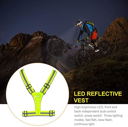 Bibabala LED Yansıtıcı Yelek Koşu Takımı, 3 ışık modlu Yüksek Görünürlüklü LED Koşu Güvenlik Yeleği, Gece Koşu Koşu Bisikleti