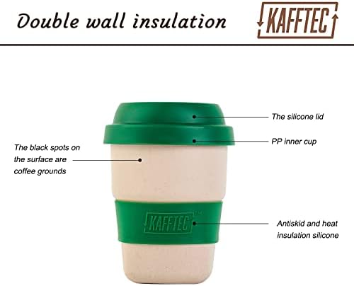 KAFFTEC (4 paket kahve bardağı Seyahat Kahve Kupa, 10 Oz Kahve Kupa, Kahve Telvesi Malzeme Dış Ev Ofis Piknik için, Kahve