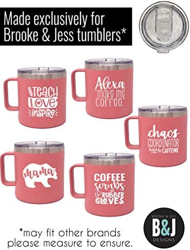 Brooke & Jess Tasarımlar Camper Kahve Kupa Bardak Kapak Değiştirme Kadınlar için-Çift Duvarlı Vakum Mühürlü Paslanmaz Çelik