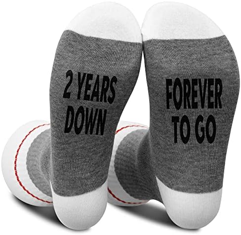 LoaHak 2 Yıl Sonsuza Kadar Çorap, Yıldönümü Çorapları, 2 yıllık Evlilik Tarihi Çorapları, Çift için Hediye, 2.Evlilik Yıldönümü.(086)