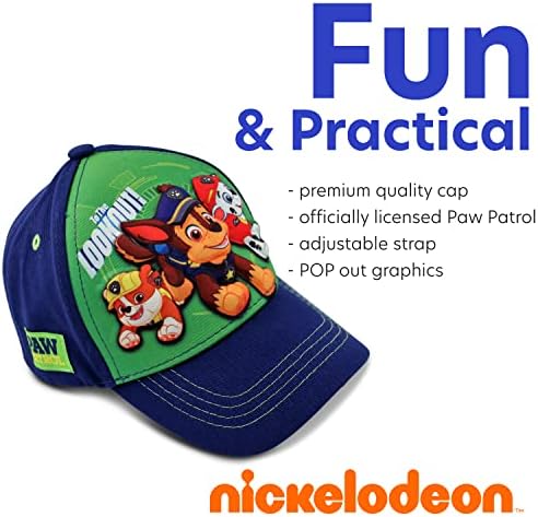 Nickelodeon Yürüyor Boys ' Paw Devriye Beyzbol Şapkası-3D Chase, Marshall, Moloz Kavisli Ağız Snap Back Şapka