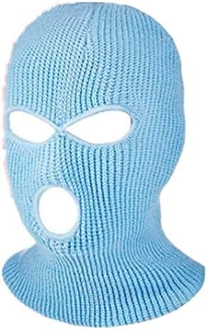 3 Delik Kış Örme Maske, Açık Spor Tam Yüz Kapatma Kayak Maskesi Sıcak Örgü Balaclava Yetişkin için