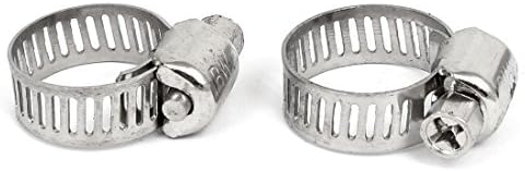 Aexıt Metal Ayarlanabilir Kelepçeler Kablo Sıkı Sonsuz Dişli hortum kelepçesi Gümüş Ton Kayış Kelepçeleri 9-16mm 20 adet