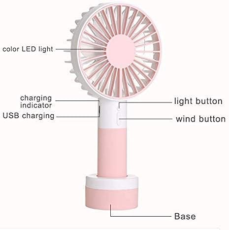 USB Taşınabilir el fanı Şarj Küçük Fan Taşınabilir El Led gece lambası Fan Ev Ofis Yaz Soğutucu masaüstü vantilatör Tabanı