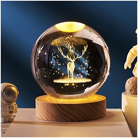 ROXVEL 60mm 3D Gezegen Kristal Top Sistemi modeli Led ahşap Taban ev gece lambası Astronomi dekorasyon kozmik Model Gezegen