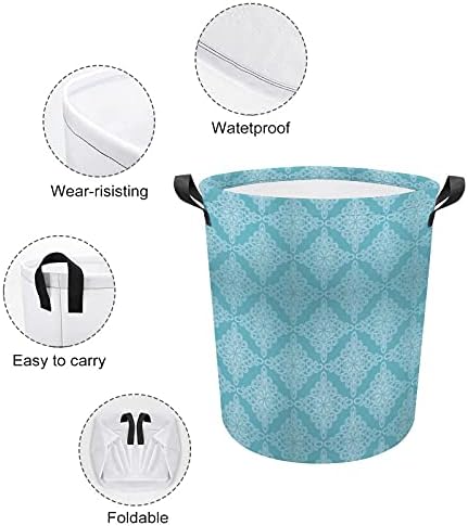 FoDuoDuo çamaşır sepeti Aqua Çince Düğüm (2) kolları İle çamaşır Sepeti Katlanabilir Sepet Kirli giysi saklama Çantası İçin