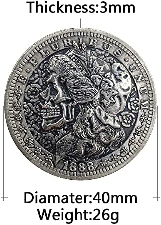 ABD Özgürlük Heykeli Kafatası HOBO Nikel Antik Gümüş Kaplama collectionchallenge Sikke Şeytan Serisi