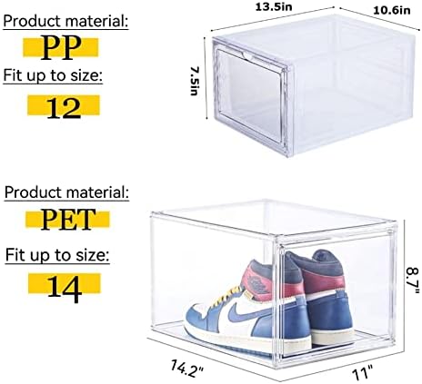 Attelıte 6 Paket Büyük + 3 Paket X-Large Damla Ön Ayakkabı Kutusu şeffaf ayakkabı saklama kutusu, As Plastik İstiflenebilir