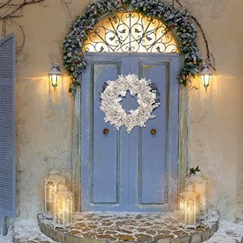 EYHLKM 40 cm Yapay Noel Çelenk Altın Gümüş Dayanıklı Ön Kapı Duvar Çelenk Kolye Noel Süslemeleri Ev için (Renk : A, Boyut