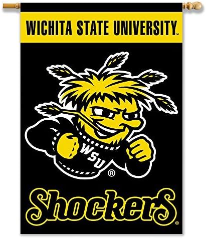 BSI NCAA Wichita State Shockers 2 Taraflı Direk Kollu Afiş, 28 x 40 inç, Takım Rengi, Çok renkli, tek boyut, (62503)