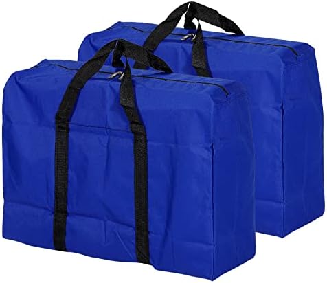 PATİKİL fermuarlı saklama kutusu, 2 Paket 40L Kapasiteli Katlanabilir Ağır Hareketli Bez Çantalar Yatak Takımları için, Mavi