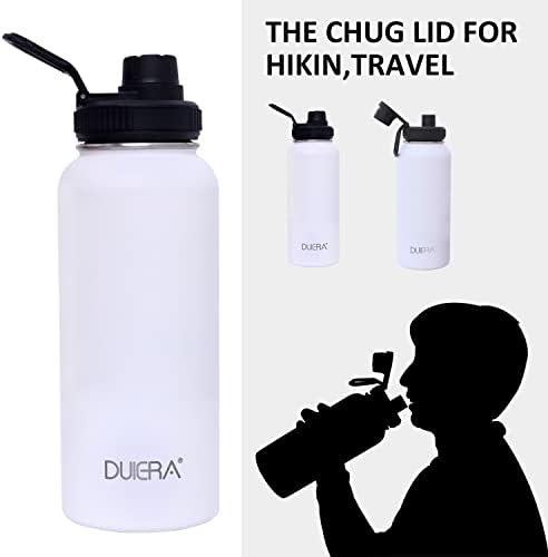 DUIERA 32 oz Yalıtımlı Su Şişesi Vakum Paslanmaz Çelik Su Şişesi ile Saman ve Sızdırmaz Emzik Kapakları, BPA Ücretsiz, içecek